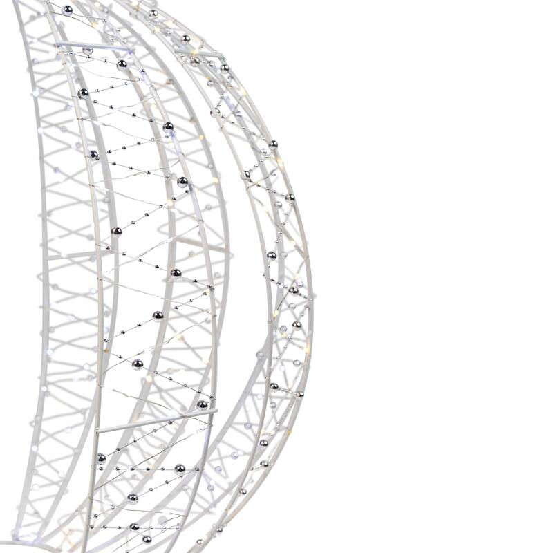 LED Lighted 3-D Ball Ornament Outdoor Christmas Decoration - 24" - Cool and Warm White