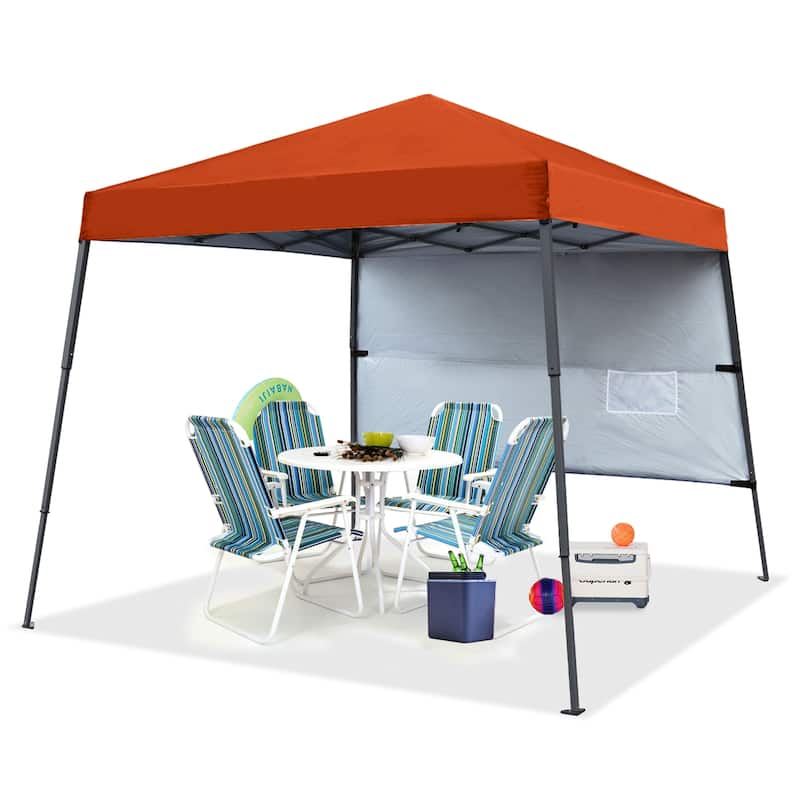 ABCCANOPY Stable Pop up Outdoor Canopy Tent with Sun Wall - 10ftx10ft - Orange