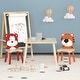 preview thumbnail 1 of 7, Kids Table and 2 Chairs Set, 3 Pieces Toddler Table and Chair Set, Wooden Activity Play Table Set Natural