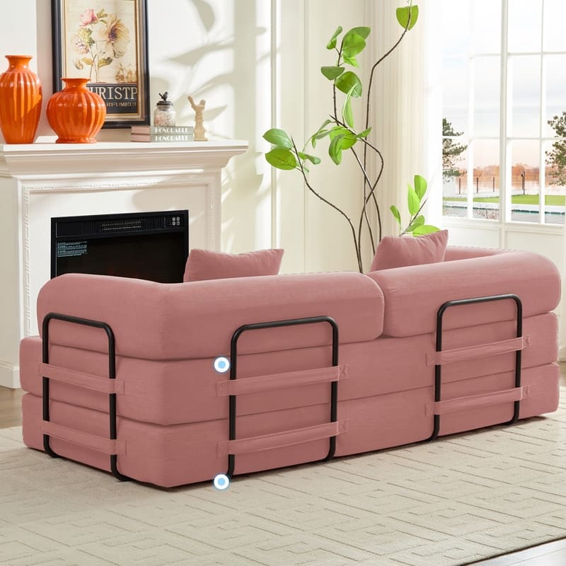 Mixoy Convertible Pull Out Sleeper Sofa Bed with Movable armrest,Folding Mattress Couch,Removable Washable Floor Sofa Bed