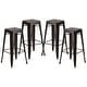 preview thumbnail 2 of 12, 4 Pack 30"H Backless Distressed Metal Indoor-Outdoor Barstool