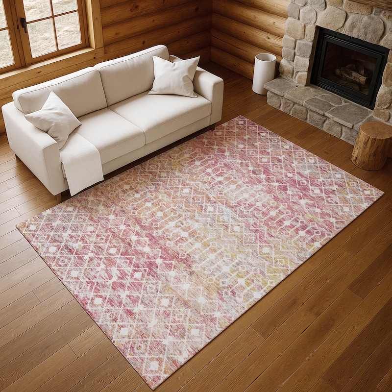 Premium Washable Super Soft Boho Trellis Mayfield Rug