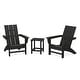 preview thumbnail 11 of 18, POLYWOOD Modern 3-Piece Adirondack Set with Long Island 18" Side Table Black