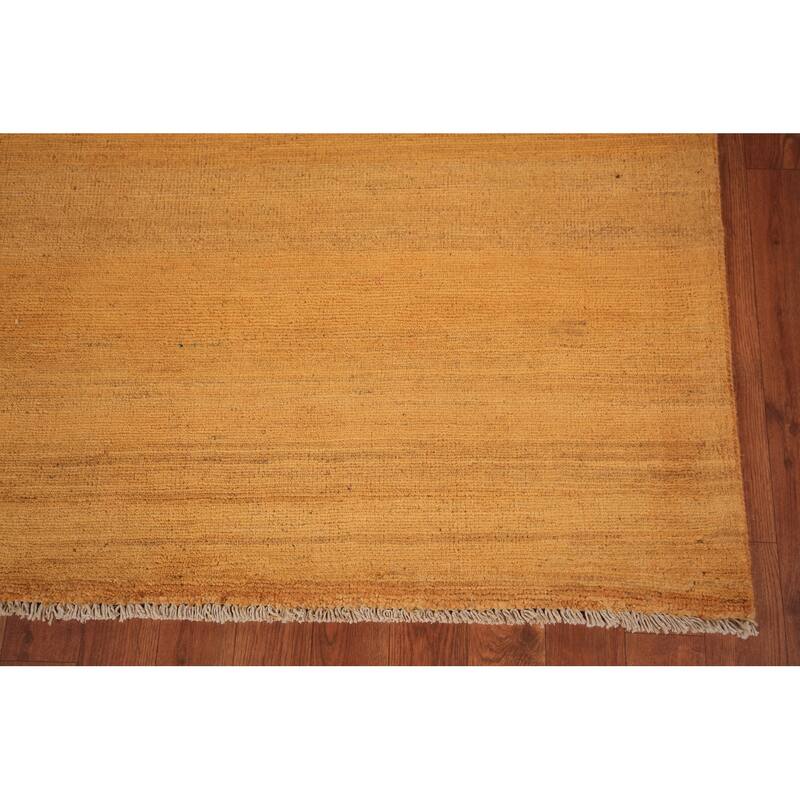 Orange & Yellow Gabbeh Modern Area Rug Hand-Knotted Wool Carpet - 6'3" x 9'4"