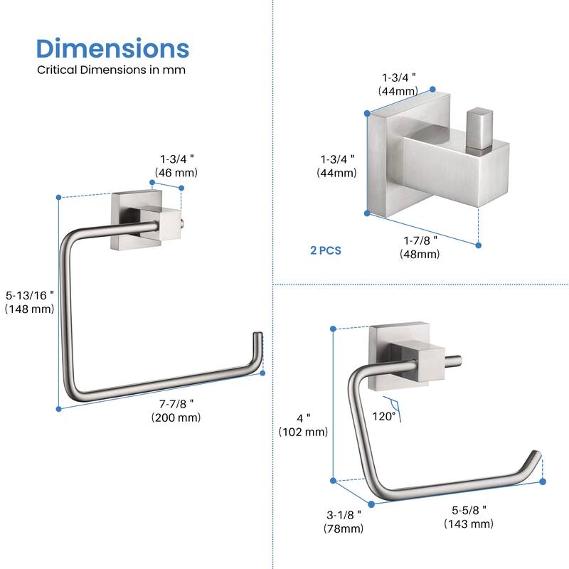 Cube 4-Piece Bathroom Hardware Set