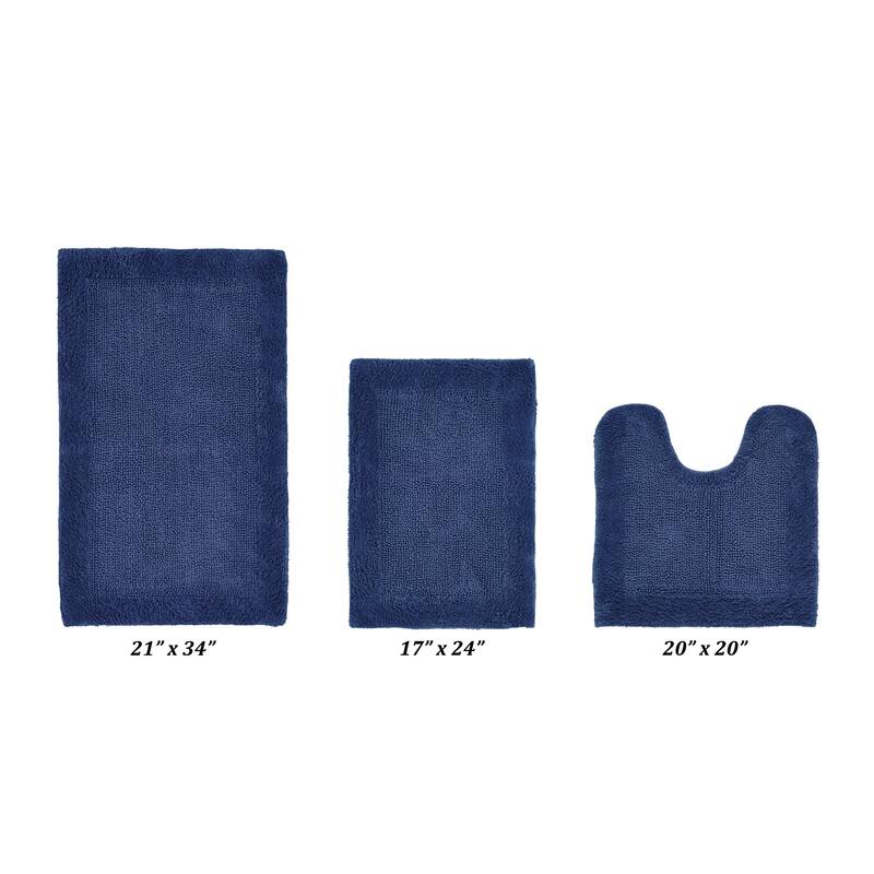 Better Trends Bath Rugs Set 100% Cotton Tufted Soft Water Absorbent Bathroom Rug for Shower, Sink Bath Mats Edge Collection
