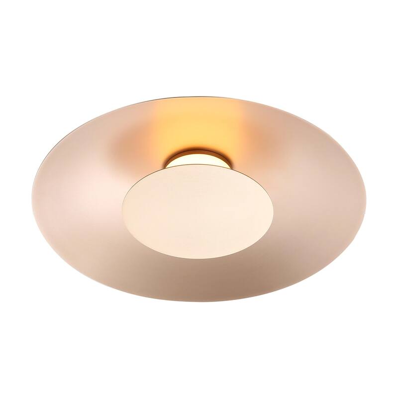 Yep by Golden Lighting Luma Integrated LED Flush Mount in French Gold and French Gold shade