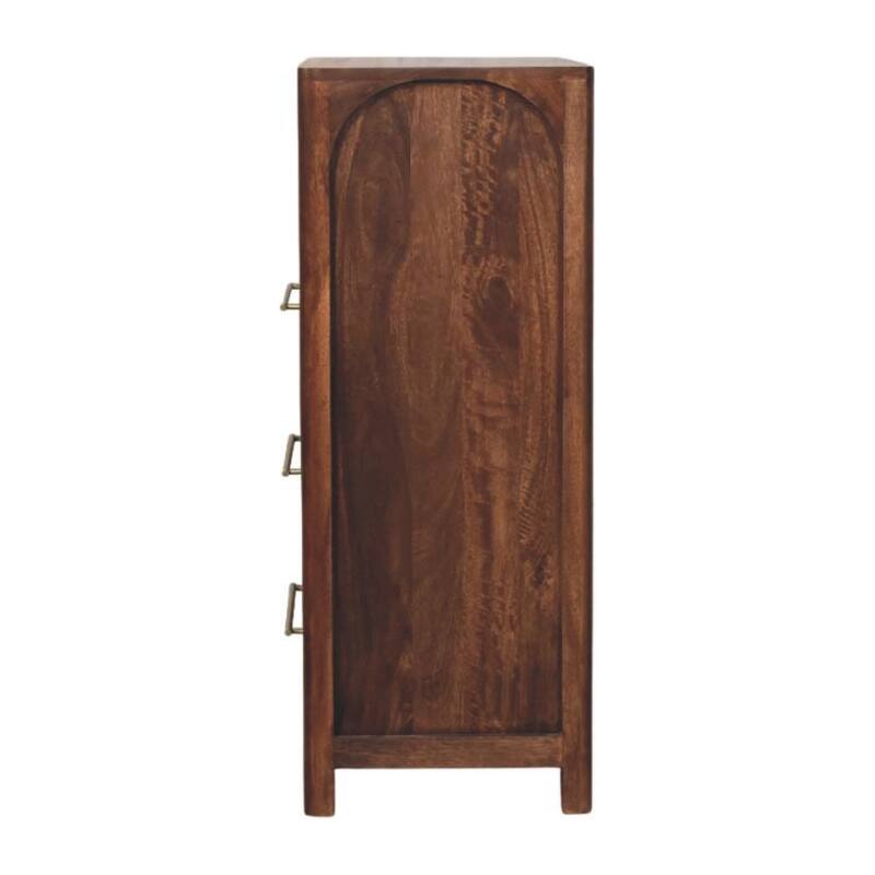 Artisan Furniture Solid Wood Arc-Line 3 Drawer Chest Brown