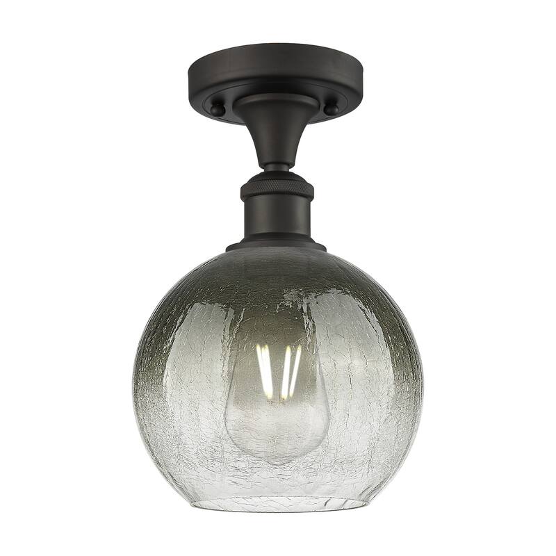 Innovations Lighting 516-1C-11-8 Brookhaven Globe Semi-Flush - Oil Rubbed Bronze / Slate