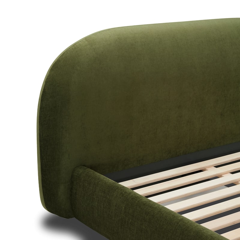 Poly & Bark Genoa Bed - Fully Upholstered with Rounded Profile
