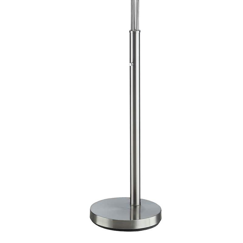 5 Arm Arched Floor Lamp, 84 Inch Chrome Metal Sleek Stem, Round Base