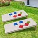 preview thumbnail 1 of 7, 4 x 2'', Portable Outdoor Yard Cornhole Game with 2 Wooden Cornhole Boards, 8 Corn Hole Toss Bags & Bean Bags (Set of 2) Natural Wood