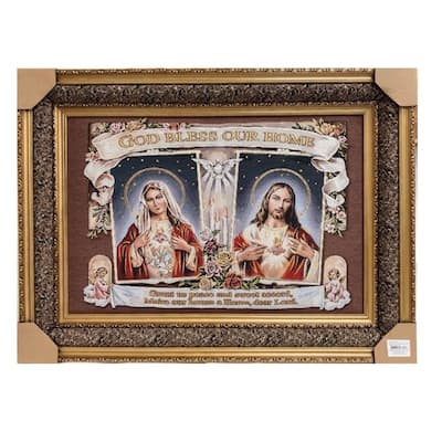 God Bless Our Home With Text Framed Tapestry