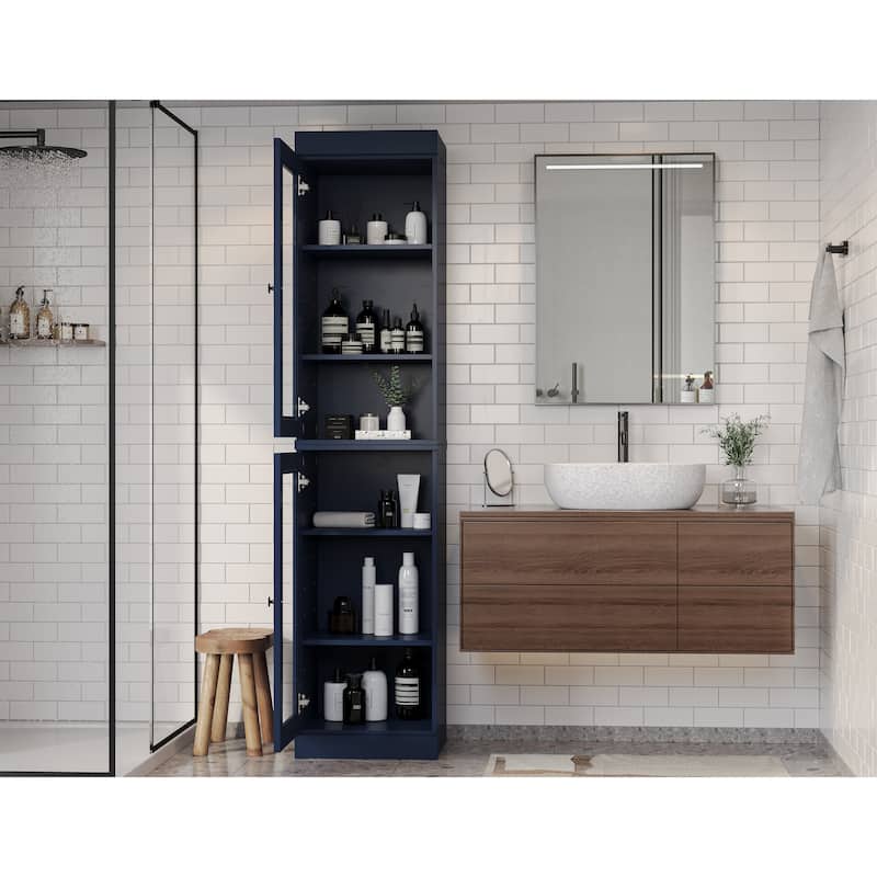 100% Solid Wood 16.5" Bathroom Cabinet with Optional Doors by Palace Imports