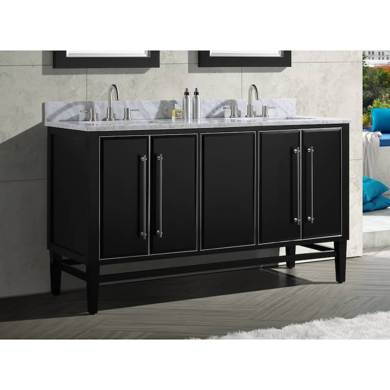 Avanity Mason Black Fiish 60-inch Double Bathroom Vanity Cabinet Only