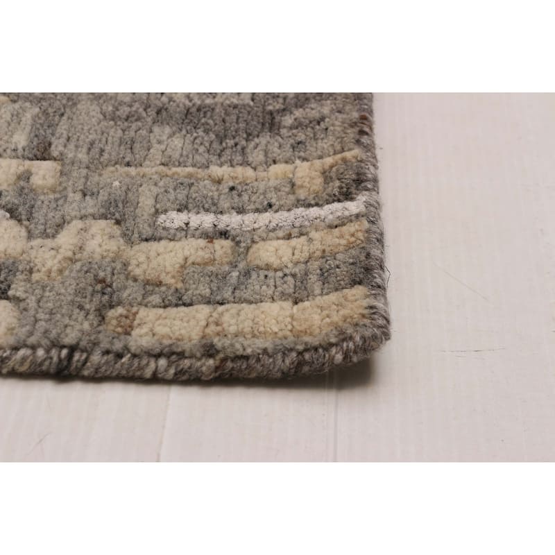 ECARPETGALLERY Hand-knotted Alma Grey Silk, Wool Rug - 7'10 x 9'9