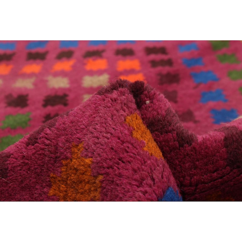ECARPETGALLERY Hand-knotted Afghan Purple Wool Rug - 2'11 x 8'11
