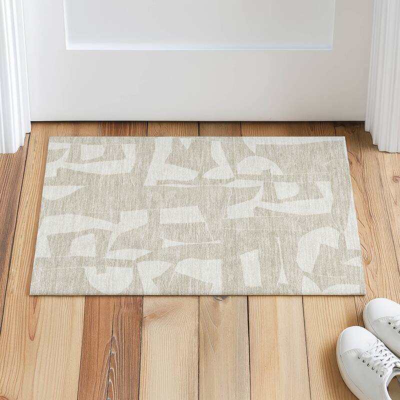 Machine Washable Indoor/ Outdoor Modern Creede Chantille Rug