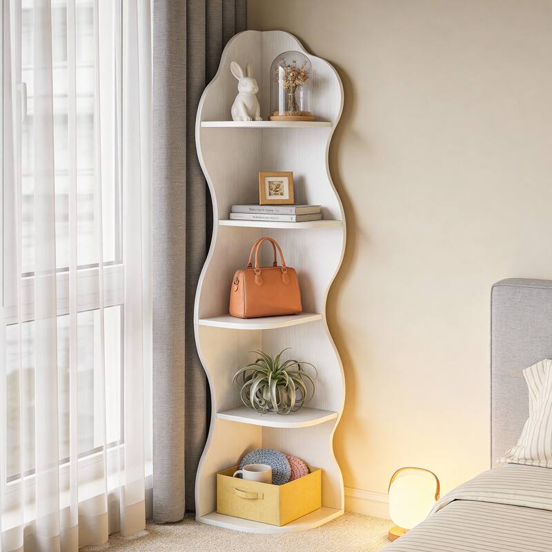 Corner Shelf Stand with Curvy Shape