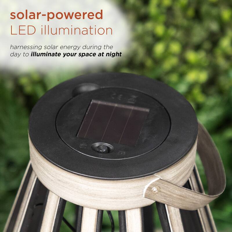 Solar Grey Decorative Plastic Lantern with LED