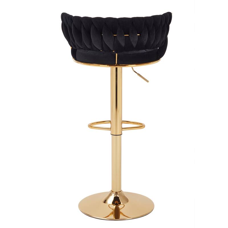 VECELO Set of 4 Bar Stools Adjustable Swivel with Metal Frame Modern Bar Stools with Back for Dining Room