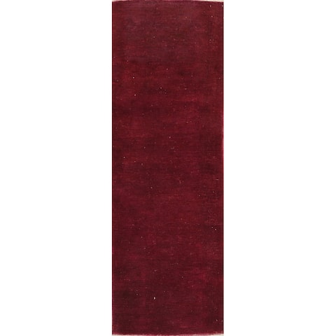 Over-Dyed Gabbeh Persian Hallway Runner Rug Hand-knotted Wool Carpet - 2'2" x 8'7"