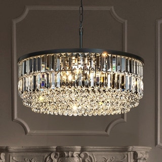 Modern Glam Gold Round Crystal Chandelier - Bed Bath & Beyond - 35547329