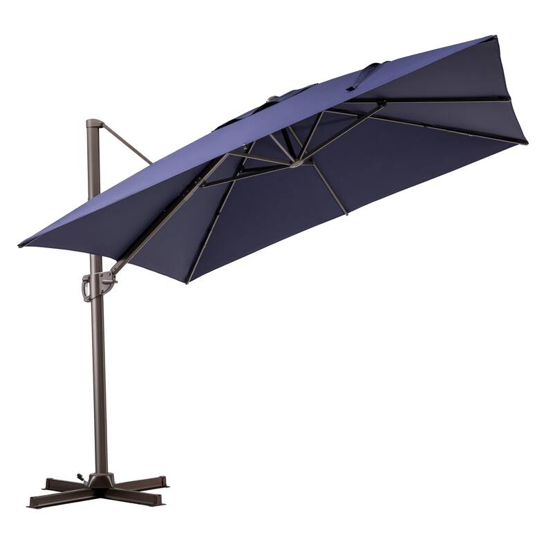 Pellebant 9 FT x 12 FT Outdoor Patio Cantilever Umbrella with Base Stand