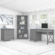 preview thumbnail 8 of 68, Key West 54W Computer Desk with Cabinet and Bookcase by Bush Furniture Cape Cod Gray
