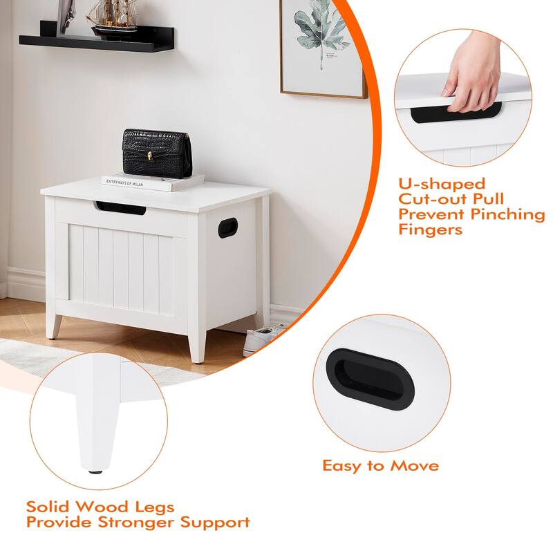 Wooden Storage Bench with Hidden Storage Space for Bedroom