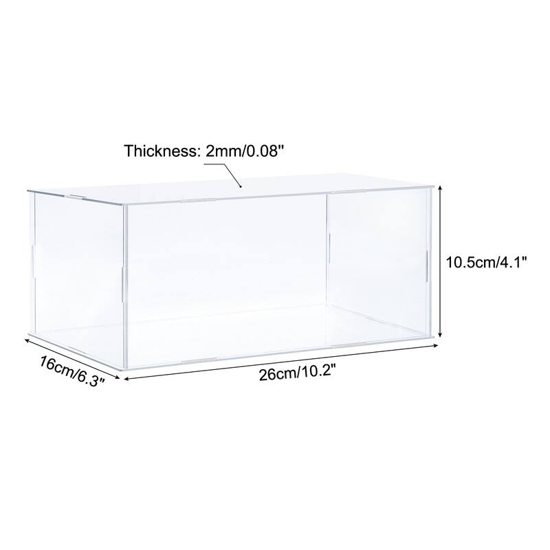 Acrylic Display Case Plastic Box Cube Storage Box Assemble Showcase - 10.2x6.3x4.1 Inch
