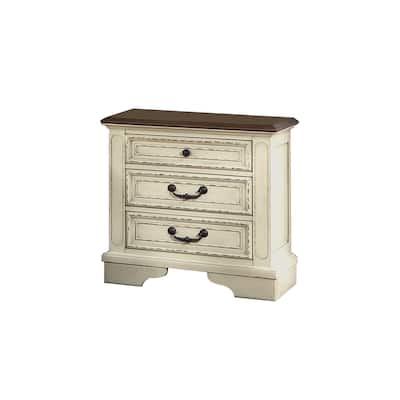 Noble Contemporary Style 3-Drawer Nightstand Made with Wood & Antique Finish