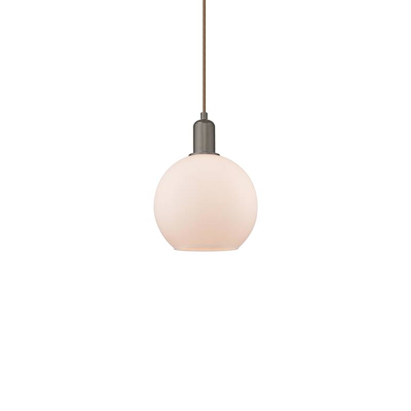Innovations Lighting 716-1P-11-8 Athens Pendant Athens 8" Wide Mini - Oil Rubbed Bronze / Matte White