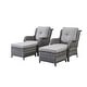 preview thumbnail 5 of 4, Outdoor Wicker Ottoman Patio Rattan Furniture Ottoman with Cushion