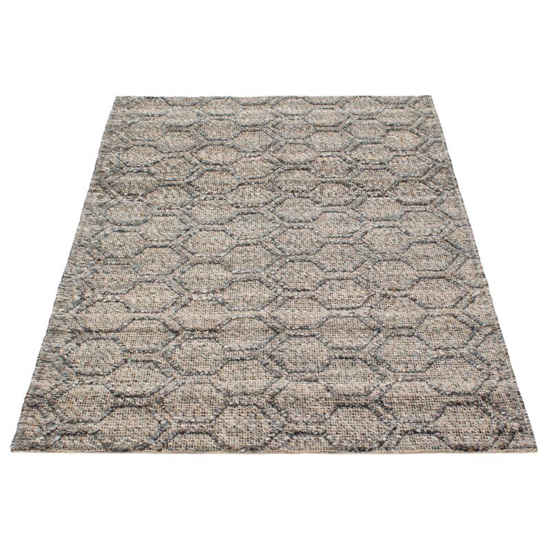 ECARPETGALLERY Braid weave Sienna Dark Grey Wool Rug - 5'2 x 7'7