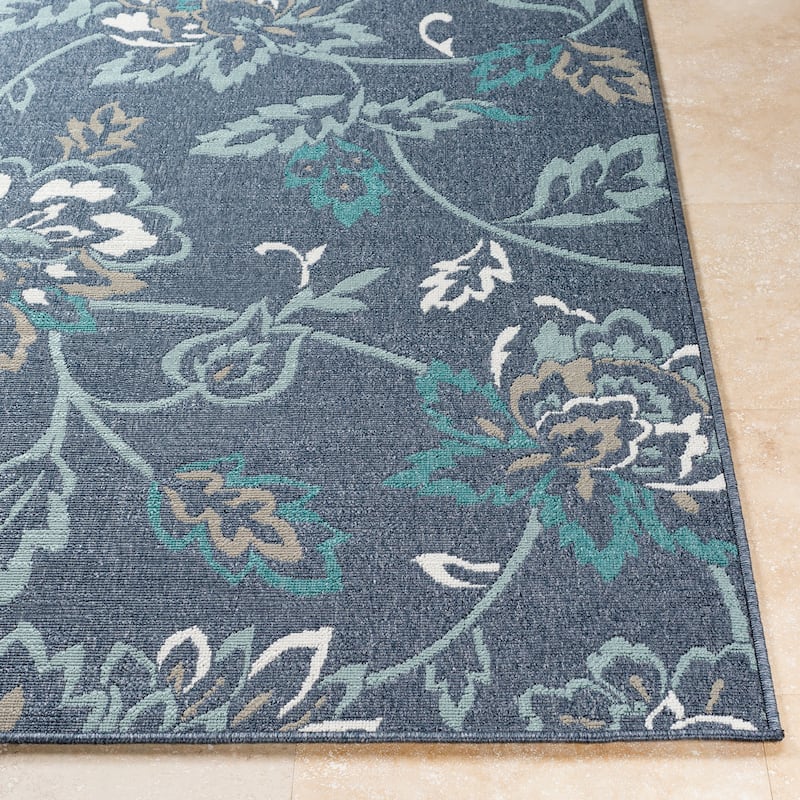 Cesarina Floral Indoor/ Outdoor Area Rug - 8'9" Round - 8'9" Round