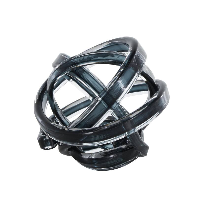 Glass Knot Brushed Twisted Decorative Sculpture - Pink, Dark Blue, White - Roche River Decor