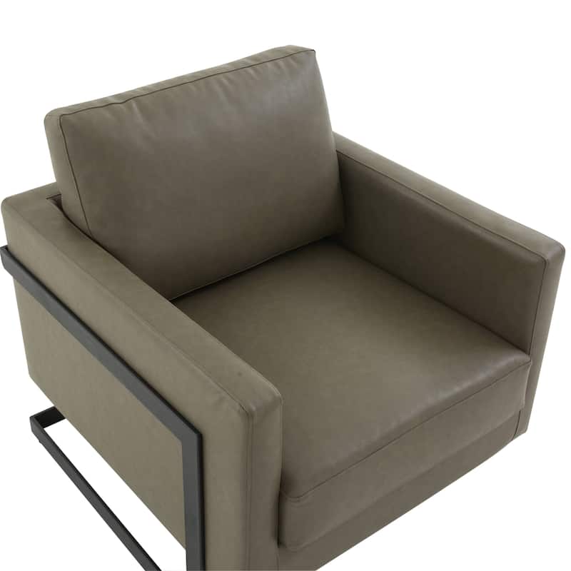 Lincoln Upholstered Velvet Single-Seater Sofa Fabric Accent Chair in Stainless Steel with Removable Cushions - 35"