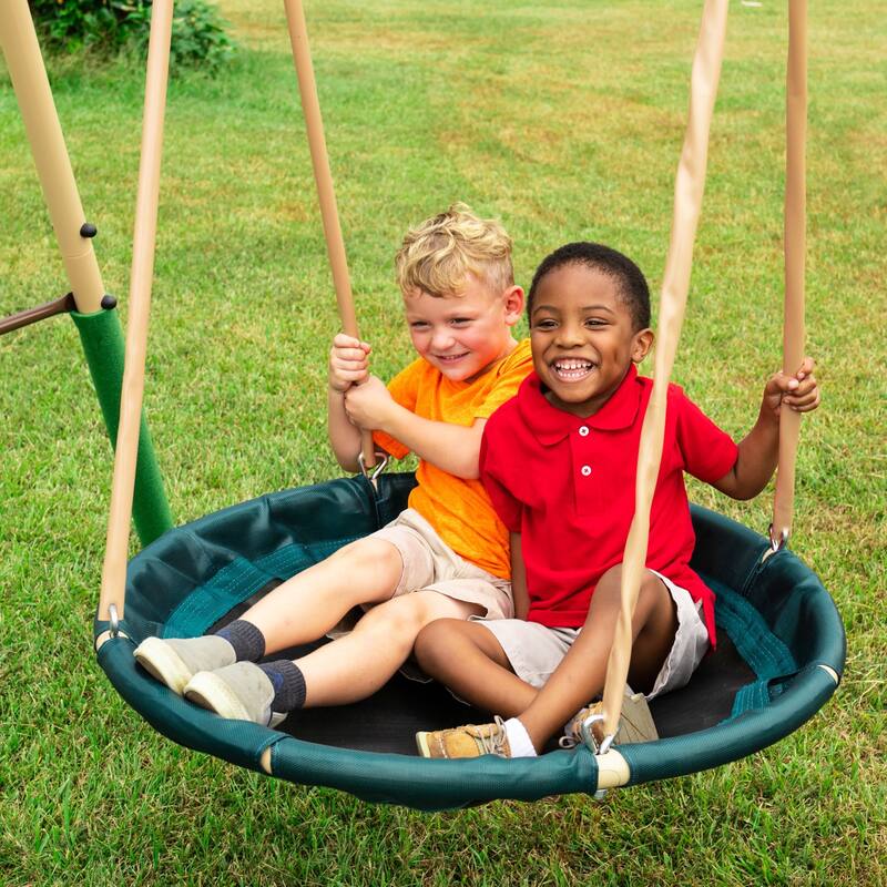 XDP Recreation Deerfield Playground Swing Set, Super Disc, Slide, Glider & Swing - 222 x 102 x 74 inches