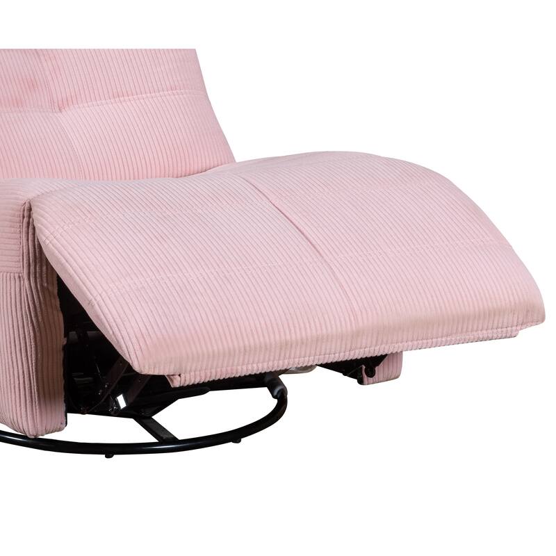 Georgena 31" Pink Corduroy Swivel Glider Recliner - Pink