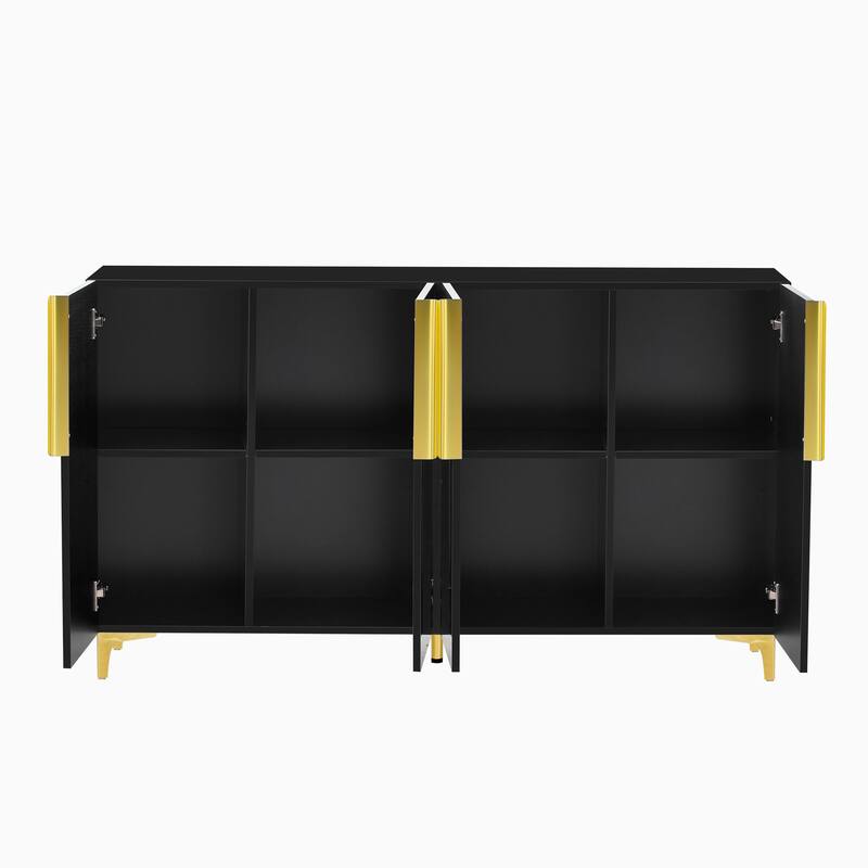 A Glossy Finish Light Luxury Storage Cabinet, Adjustable, Suitable for Living Room, Study, Hallway.