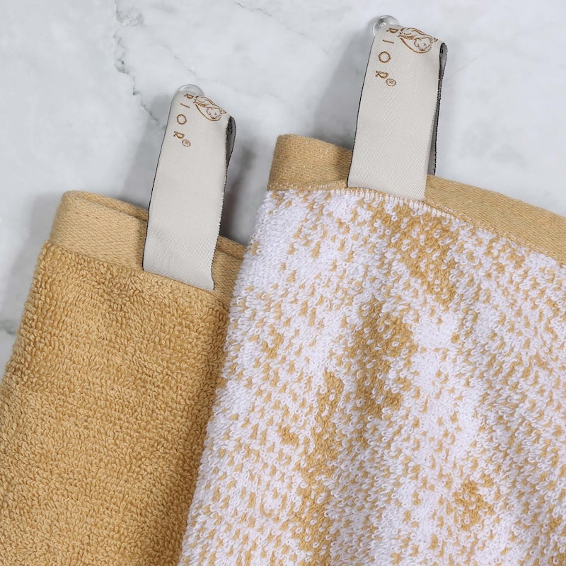 Superior Cotton Solid and Marble Hand Towel Set of 6