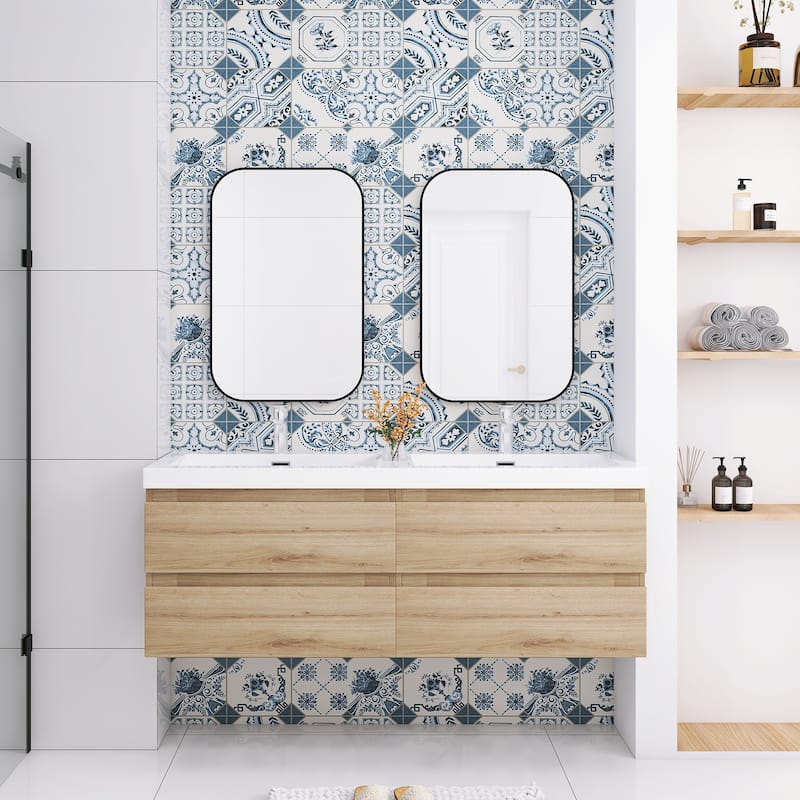 Floating Bathroom Vanity with two Resin Top