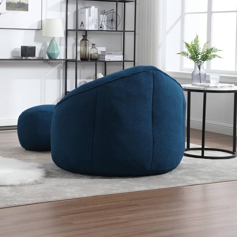 High Pressure Foam Bean Bag Sofa Chair with Footrest