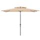 VredHom 9 x 5 Ft Outdoor Rectangular Market Umbrella with Double Top - Tan