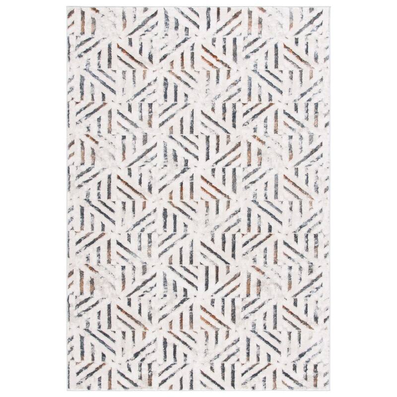 SAFAVIEH Alenia Hanae Modern & Contemporary Rug - 6'7" Square - Ivory/Grey