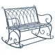 preview thumbnail 9 of 41, SAFAVIEH Ressi Victorian Scroll Iron Outdoor Rocking Bench. - 43 in. W x 33 in. D x 37 in. H
