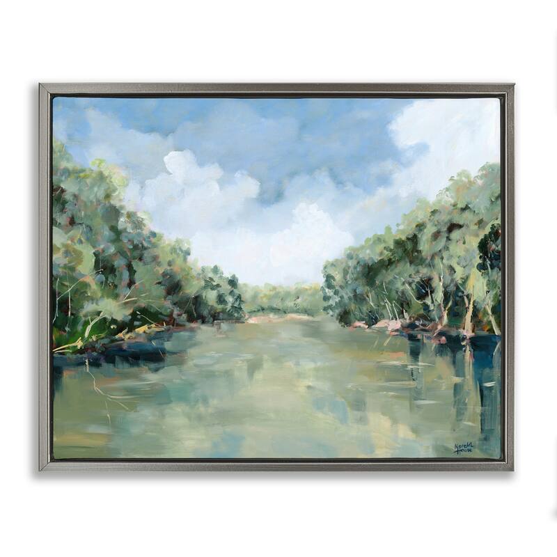 Stupell Serene Reflective Nature Framed Floater Canvas Wall Art Design By Meredith Howse - 31 x 25 - Grey