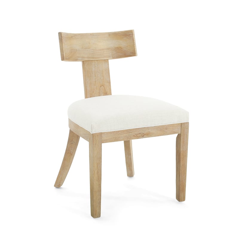Fescue Fabric and Rubberwood Slat Back Upholstered Dining Chair (Set of 2) by Christopher Knight Home