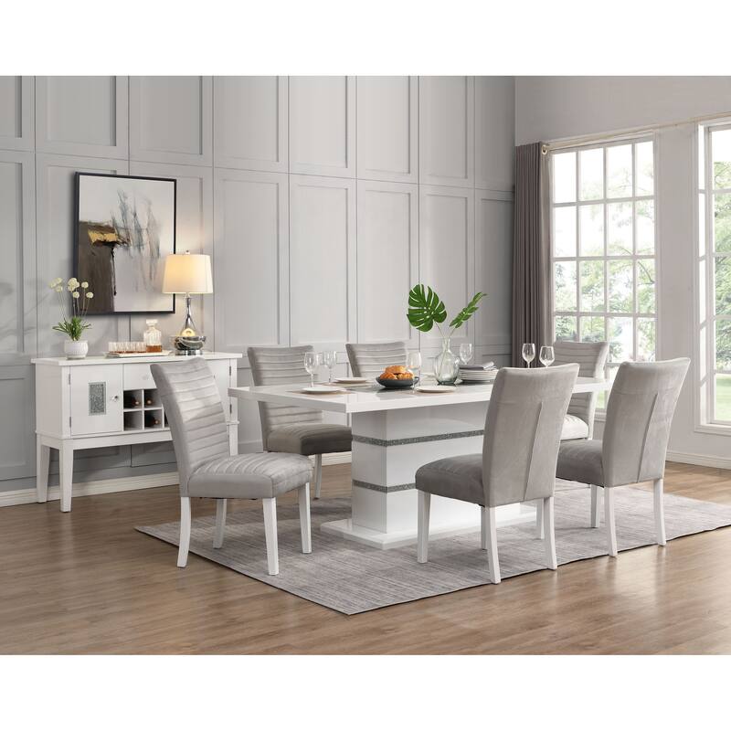Staccato Grey and White High Gloss Dining Table